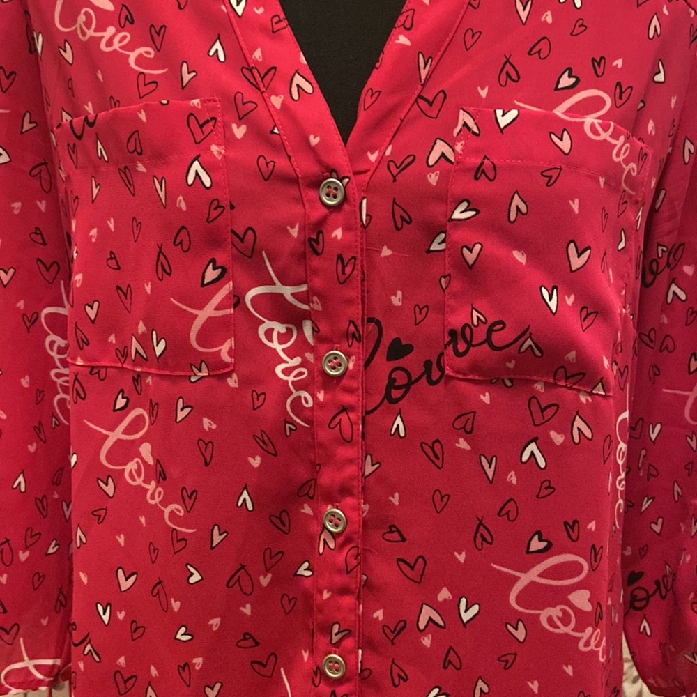 New York & Company - Heart Print Blouse - Picture 5 of 8